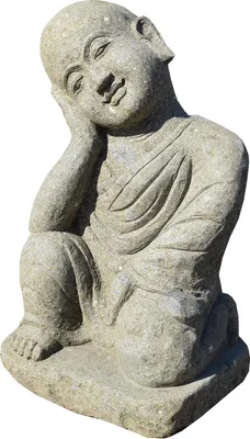 Produktbild von Stonox Shaolin Mönch Figur Junagadh Basanit frostbeständig 56x48x80cm
