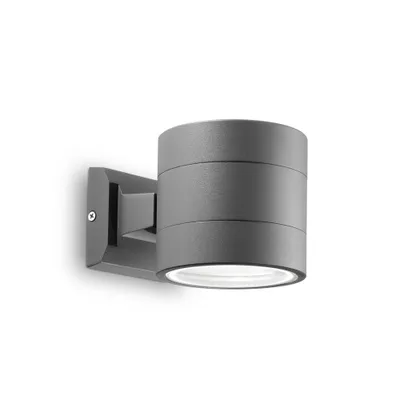 Produktbild von Ideal Lux SNIF AP1 BIG, Wandbeleuchtung für den Außenbereich, Anthrazit, Aluminium, IP54, Eingang, Garten, Transparent