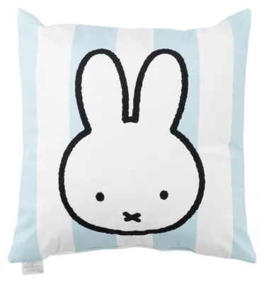 Dekokissen Miffy 40x40 cm weiß-blau gestreift, weich