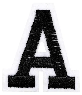 Produktbild von 1 Buchstaben Aufbügler, 15-43x45mm, Applikation, Aufnäher, schwarz, Buchstaben & Zeichen:A