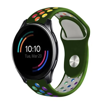 Produktbild von Strap-it OnePlus Watch Sportarmband (Armeegrün/Bunt)