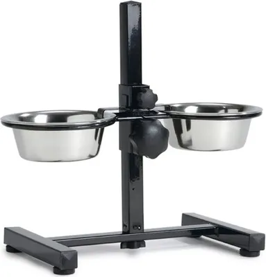 Produktbild von Beeztees Doppelnapf Napfständer schwarz, Größe:⌀ 20 cm - 2 x 1630 ml