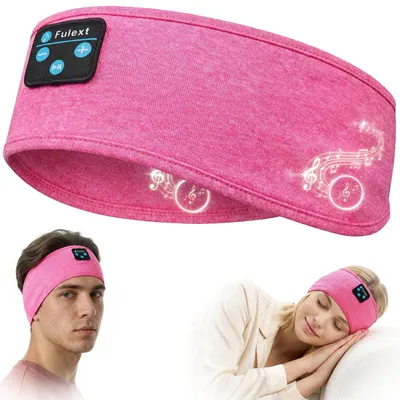 Produktbild von Schlafkopfhörer Bluetooth Schlafstirnband Schlafkopfhörer Musik Sport Stirnband Ultraweiches Kopfhörer Stirnband für Seitenschläfer Schlafgeschenke Pink
