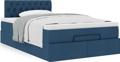 Produktbild von Hochwertig Ottoman-Bett mit Matratze Blau 120x200 cm Stoff 3311538
