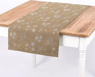 Produktbild von SCHÖNER LEBEN. Tischläufer Sterne beidseitig gold beige 40x160cm