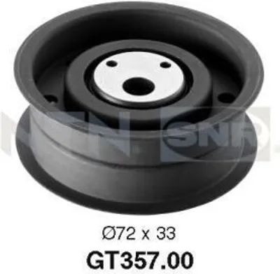 Produktbild von SNR GT357.00 Spannrolle Zahnriemen Ø72mm für VW GOLF III (1H1) GOLF II (19E, 1G1) PASSAT Variant (3A5, 35I) für AUDI 80 Limousine (8C2, B4) 80 Avant