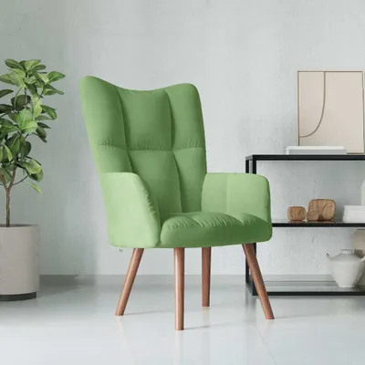 Image de Maison Exclusive - Fauteuil relax vert clair en velours