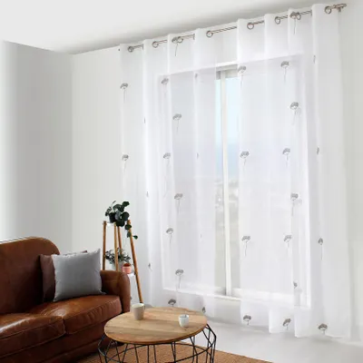 Produktbild von Transparenter Vorhang mit floralen Stickereien