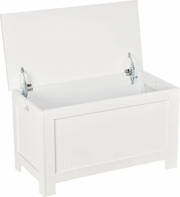 Image de Coffre de rangement pour la chambre - Boîte de rangement - Avec couvercle - 81×40×46 cm - Pour les petits objets - Blanc
