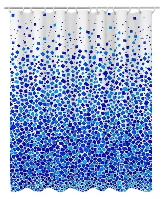 Image de Rideau de douche bleu - Polyester imperméable, 200 x 200 cm