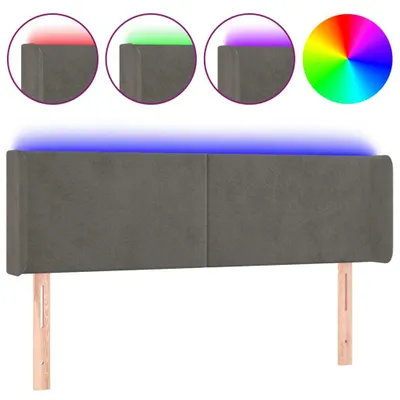 Produktbild von vidaXL LED Kopfteil Dunkelgrau 147x16x78/88 cm Samt