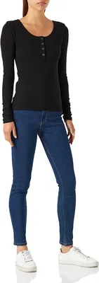 Zdjęcie produktu dla Damska koszulka PCKITTE Slim Fit 17101437, czarna, rozmiar L
