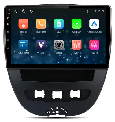 Produktbild von 10 Zoll Autoradio für Peugeot 107 Citroen C1 Toyota Aygo 2005-2014 mit CarPlay, Android Auto, Navigation, Bluetooth 5.1, WLAN & Mirror Link