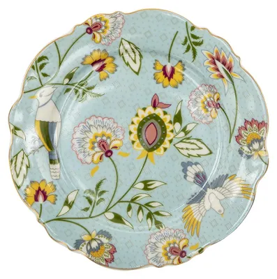 Immagine prodotto di Piatto da colazione Clayre & Eef Ø 20 cm Fiori in Vetroceramica blu