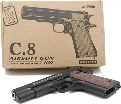 Obrázek produktu pro Kovová pistole Airsoft Colt C.8 + 1000 nábojů 6mm.