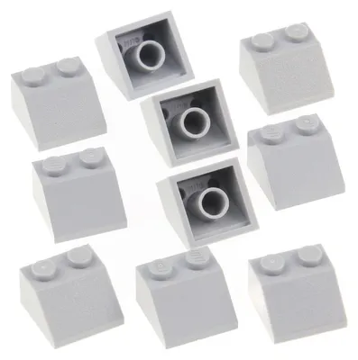Produktbild von 10x Lego Dachstein 45° 2x2 neu-hell grau Dachziegel Schräg Stein 4211410 3039