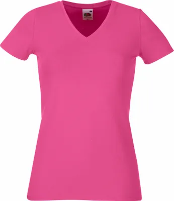 Immagine prodotto di T-shirt da donna Fruit Of The Loom Lady-Fit, scollo a V BC1357 (XL) (Fucsia)
