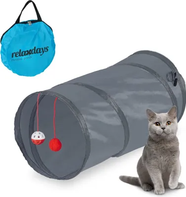 Image de Tunnel pliable pour chat avec jouets