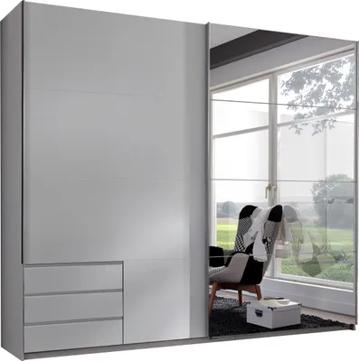 Produktbild von Schwebetürenschrank >Seattle< in WEISS - 225x208x65cm (BxHxT)