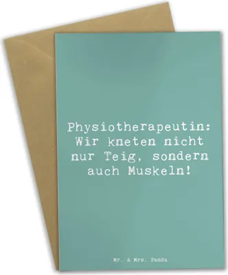 Produktbild von Mr. & Mrs. Panda Grußkarte Spruch Physiotherapeutin Humor - Meeresbrise - Geschenk, Grußkarten, hochzeitskarten, personalisierte Geschenke, Beruf, einladungskarten