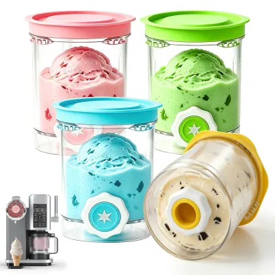 4 Ersatzbehälter für Ninja Creami NC701EU, 480 ml, BPA-frei