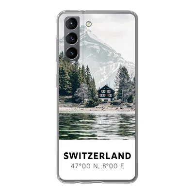 Produktbild von MuchoWow® Handyhülle Schutzhülle Hülle für Samsung Galaxy S21 Schweiz - Berg - Chalet Silikon Softcase Handy Hülle - Softcase