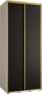 Produktbild von MEBLE KRYSPOL Davos 1 Schrank, zwei Türen - 235,2x120x60 cm - Weiß Schwarz Gold