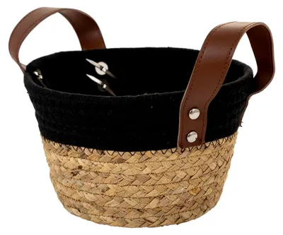 Produktbild von Schwarzer Korb aus Naturfaser und Baumwolle D20x12/18