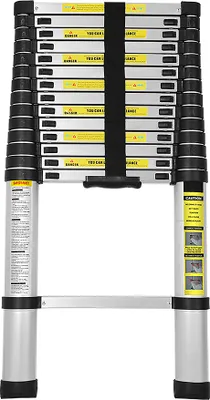Image de Wolketon 4.4M Alu échelle télescopique, échelle multifonctionnelle échelle coulissante haute sécurité, échelle domestique capacité de charge 150 kg, pour jardin intérieur extérieur