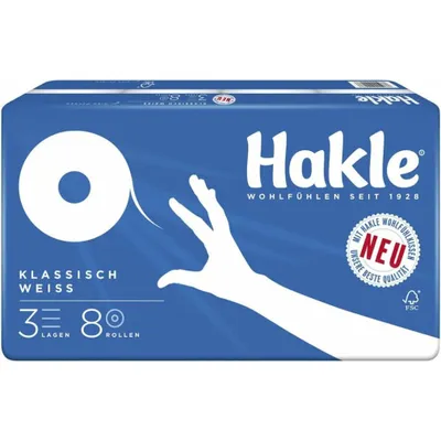 Produktbild von Hakle Toilettenpapier KLASSISCH 3-lagig 8 Rollen