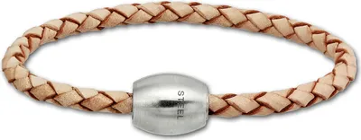 Immagine prodotto di Bracciale in pelle SilberDream, 19 cm, color naturale, con chiusura in acciaio inossidabile, modello LS1491