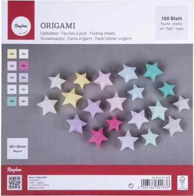 Immagine prodotto di Foglie di origami color pastello 20 x 20 cm