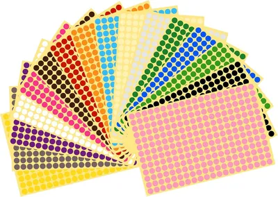 Produktbild von Vicloon farbige Punktaufkleber - 4160 Stück runde Punktetiketten - 8 mm beschriftbare Aufkleber - Selbstklebend