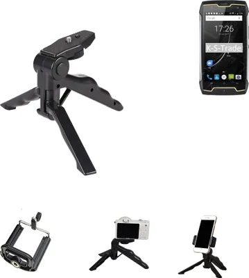 Produktbild von K-S-Trade Stativ Tisch-Ständer Dreibein Handy-Stativ Ständer kompatibel mit Cubot King Kong CS Mini-Stativ Smartphone Tripod Handy-Stativ aus
