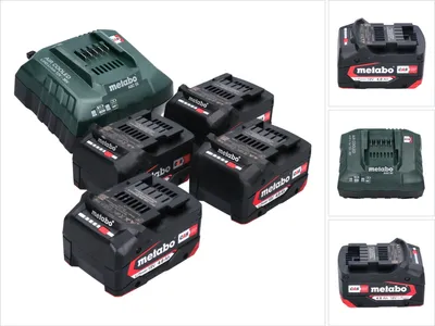 Produktbild von Metabo Basis Set 4x Li-Power Akkupack 18 V 4,0 Ah CAS Li-Ion Akku ( 4x 625027000 ) + ASC 55 Ladegerät ( 627044000 )