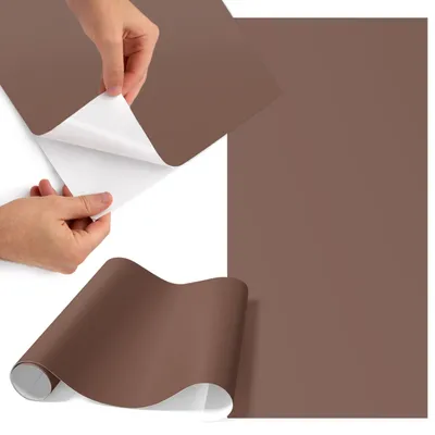 Zdjęcie produktu dla Folia do mebli 75 x 150 cm – folia samoprzylepna do mebli – folia samoprzylepna – folia do mebli – folia do mebli kuchennych – folia samoprzylepna do kuchni – folia do szafek – wodoodporna – zmywalna – samoprzylepna – bez pęcherzyków powietrza – usuwalna bez pozostawiania śladów – kolor brązowy