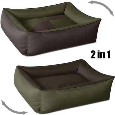 Obrázek produktu pro Pelíšek pro psy 2v1,(XL) cca 100x85x23cm, MYSTIC (zelená/hnědá)