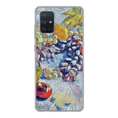 Produktbild von MuchoWow® Handyhülle Schutzhülle Hülle für Samsung Galaxy A51 Weintrauben, Zitronen, Birnen und Äpfel - Vincent van Gogh Silikon Softcase Handy Hülle - Schutzabdeckung