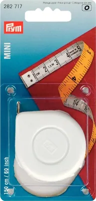 Produktbild von PRYM Rollmaßband Mini, 150 cm / 60 inch, weiß / gelb