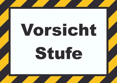 Produktbild von Vorsicht Stufe Schild A5 Rückseite selbstklebend