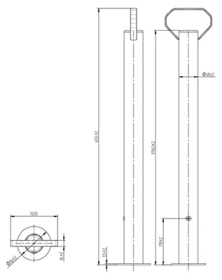 Obrázok produktu pre KNOTT KK12581 pevná podpera pre príves 150 kg 48 mm 600 mm