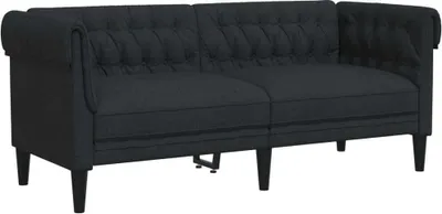 Produktbild von Chesterfield-Sofa 2-Sitzer Schwarz Stoff