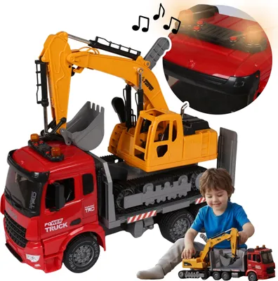Obrázok produktu pre Nákladné auto s bagrom, STAVEBNÁ SADA so SVETLO ZVUK efektmi, pohyblivé časti MEGA CREATIVE