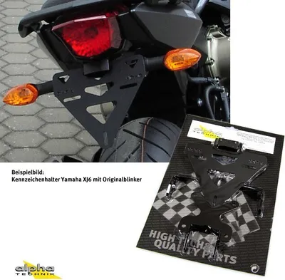 Produktbild von alpha Technik Kennzeichenhalter Yamaha XJ6/Diversion, RJ19 für XJ6 RJ19