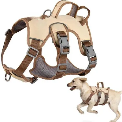 Produktbild von Famanu Hundegeschirr Verstellbar - Atmungsaktives Reflektierendes Anti-Zieh-Geschirr mit 2 Handgriffen für Hunde - S