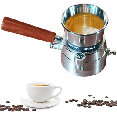 Tragbare Espressomaschine, 9 Bar, manuell, Edelstahl, silber