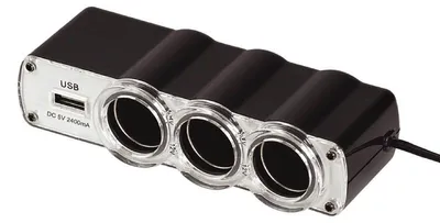 Obrázek produktu pro Rozdělovač pro vozidla, 3 zásuvky + 2 USB nabíječky