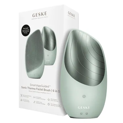 Produktbild von Elektrische Gesichtsreinigungsbürste 6 in 1 mit Wärmefunktion Silikon Gesichtsmassagegerät Hautreinigung Anti Aging Gesichtspflege Gerät