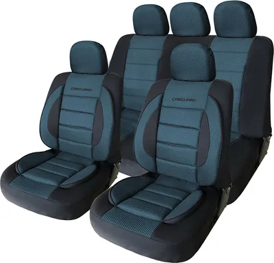 Produktbild von Universelle Autositzbezüge – PREMIUM – Schwarz/Blau – Sitzbezug für das Auto – Komplettset – Sitzbezug-Set
