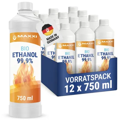 Zdjęcie produktu dla Bioetanol do kominków stołowych, 12 sztuk, pojemność 750 ml, bezwonnny